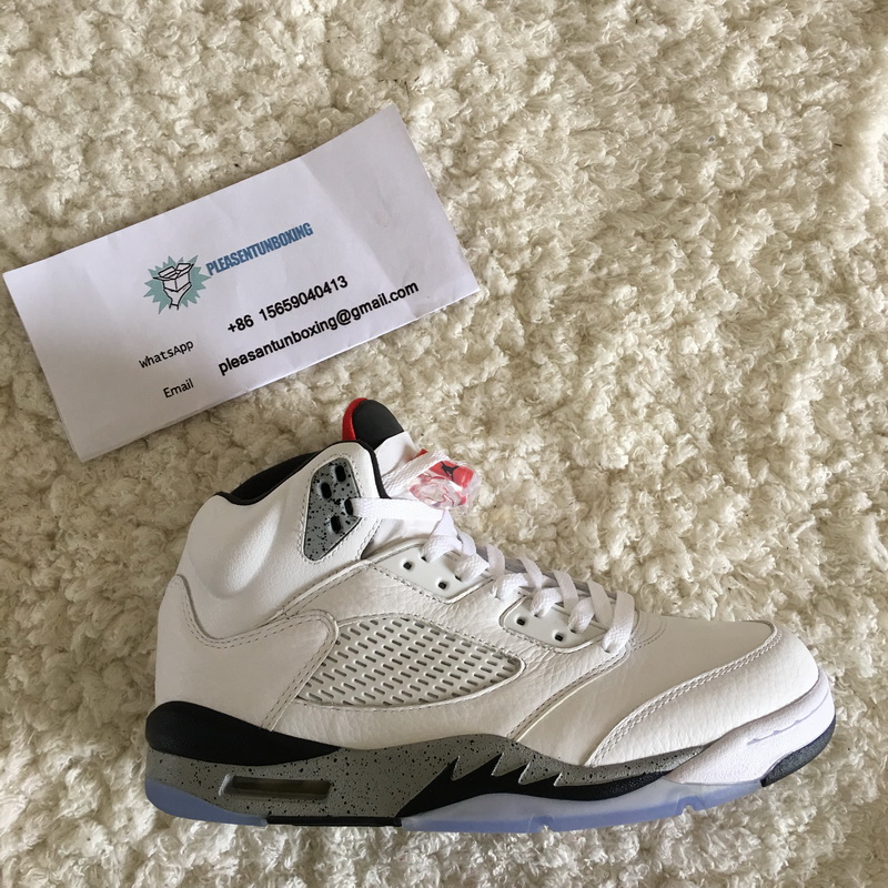 Authentic Air Jordan 5 White Cement